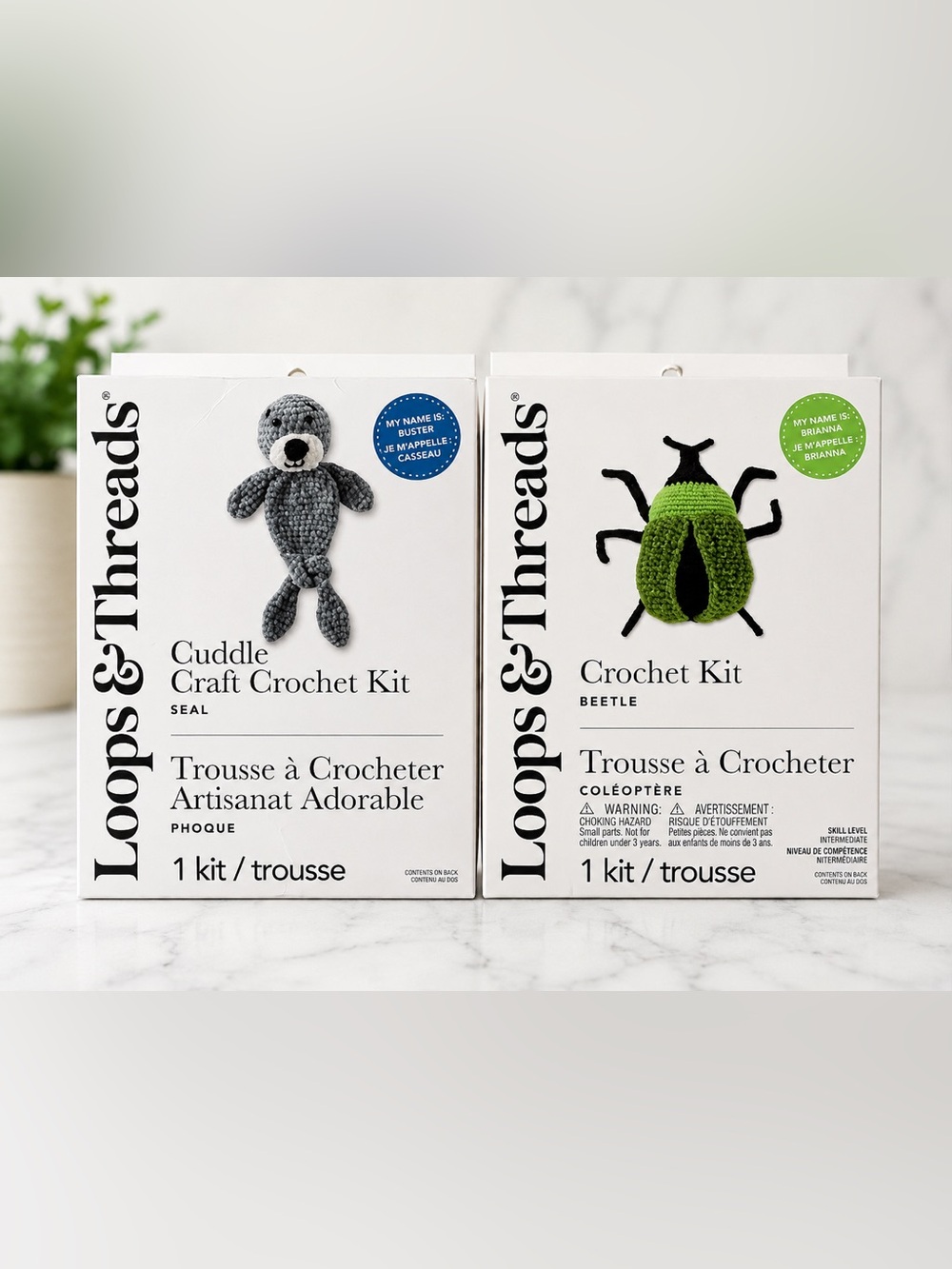 NEW Loops & Threads Crochet Kits Seal + Beetle Set of 2 🧶